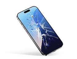 Smartphone with a cracked screen.
